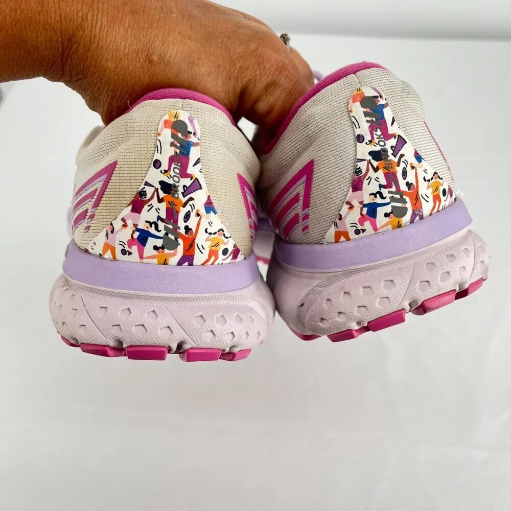 Brooks Ghost 13 Empower Her Collection White Lace Up Trail Running Shoes Size 11